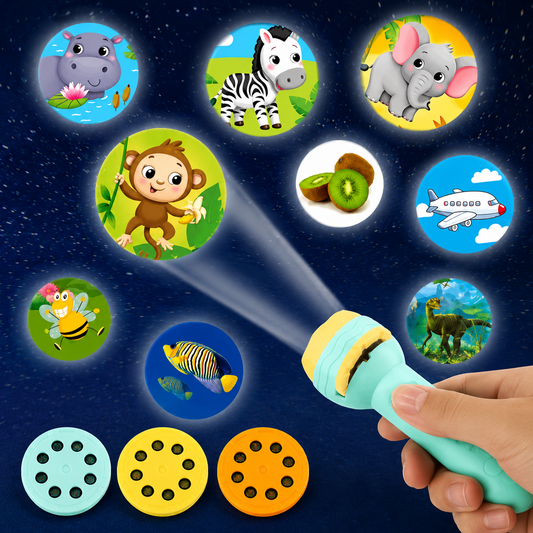 Kids Projection Flashlight with 3 Interchangeable Discs | Projector Toy