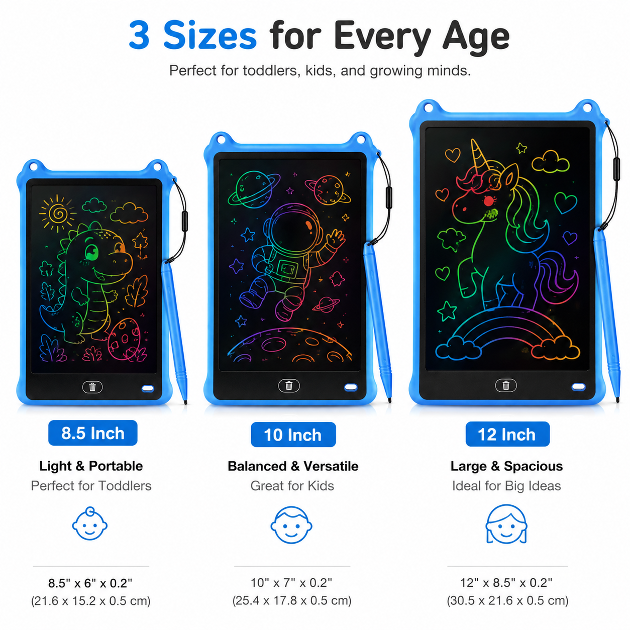 LCD Writing Tablet for Kids – Colorful Drawing & Learning Board