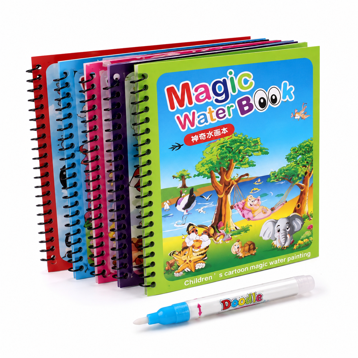 Magic Water Book for Kids – Reusable Water Coloring & Drawing Book with Magic Pen