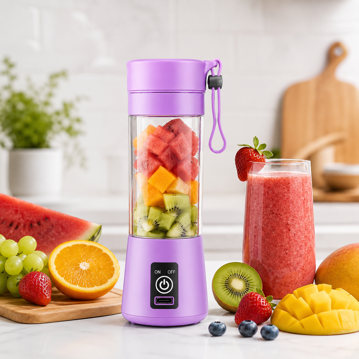 Portable Juicer Blender – USB Rechargeable 380ml