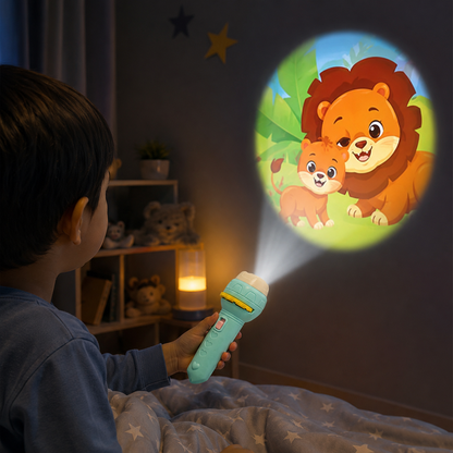 Kids Projection Flashlight with 3 Interchangeable Discs | Projector Toy