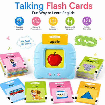 Talking Flash Cards Learning Device – Preschool Educational Toy for Kids