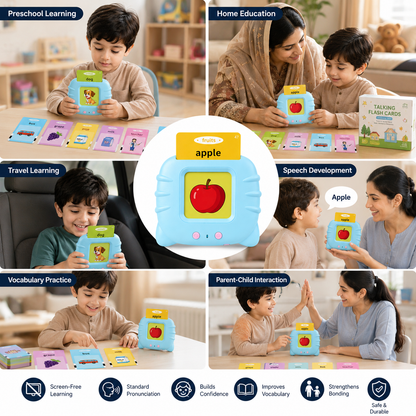 Talking Flash Cards Learning Device – Preschool Educational Toy for Kids